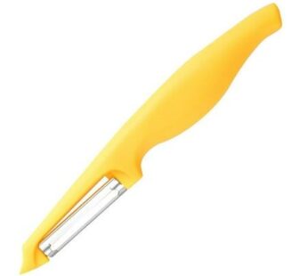 Happy Kitchen Sharp Vegetable Stainless Steel, Plastic Peeler (Yellow)