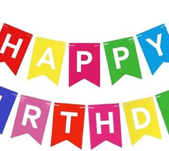 Happy Birthday Banner (Multicolor) 1 pc, 1 pack