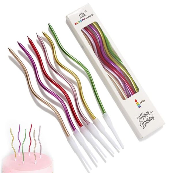 Pastel Spiral Cake Candle 6 pcs, 1 pack