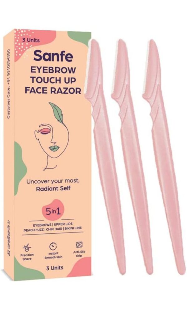 Sanfe Reusable Eyebrow Touch Up Face Razor 3 pcs, 3 pieces