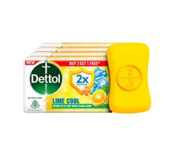 Dettol Lime Fresh Bathing Bar Soap with 12 hrs Freshness [4 x 150 g]