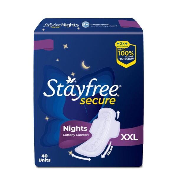 Stayfree Secure Nights Sanitary Pads  18 pieces, 1 pack (18 pieces)