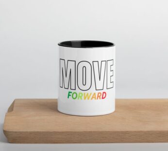 Mad Over Print Move Forward Ceramic Mug (300 ml, Multicolor)