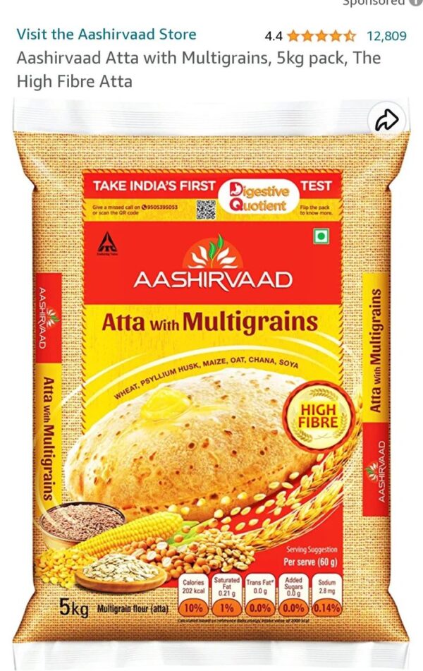 Aashirvaad High Fibre Atta with Multigrains - 5 kg