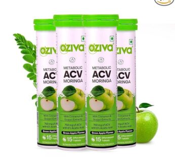 OZiva Apple Cider Vinegar Moringa Effervescent Tablets (Green Apple)  15 tablets, 1 pack (15 tablets)