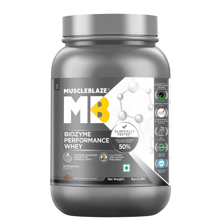 MuscleBlaze Biozyme Performance Whey Protein Powder – 1 kg