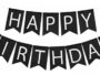 Happy Birthday Banner (Black) by Picfest 1 pc, 1 piece