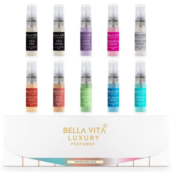 Bella Vita Organic Luxury Trial Unisex Perfume Gift Set 10 x 5 ml