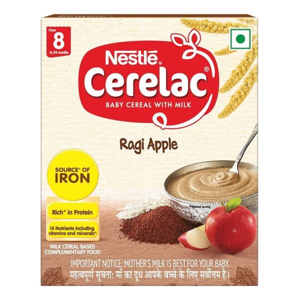 Nestle Cerelac With Milk, Wheat Apple Baby Cereal (From 6 to 24 Months)