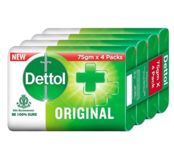 Dettol Original Bathing Bar Soap with 12 Hrs Germ Protection 4 soap