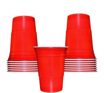 URGO Premium Red Party Cups / Disposable Glass (480 ml)